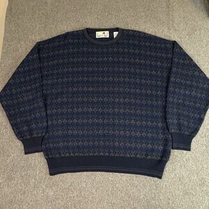 VTG 90s Florence Tricot Multicolor 3D Knit Coogi Style Textured Sweater Men's XL